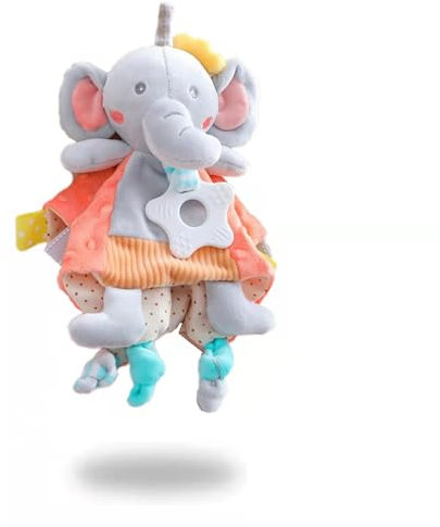 EAQ Schmusetuch Baby -Elefant Kuscheltier- Baby Geschenk Junge - Schnuffeltuch -Kuscheltier Spielzeug Stofftier - Plüschtier Stofftuch zum Kuscheln für Babys und Kleinkinder ab 0+ Monaten .(Elefant)