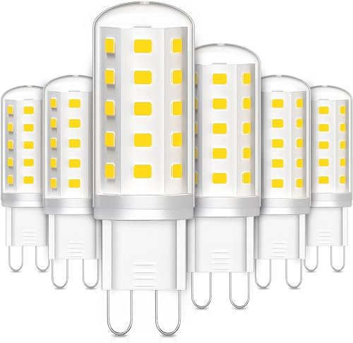 LEDYA Lampadine Led G9 3W 6000K, Equivalente a 30W-40W Alogena, 380LM 220-240V Nessuno Sfarfallio Lampadine G9 LED Luce Fredda, Non Dimmerabile Per Angolo a fascio 360 °, Bianco Freddo, 6 Pezzi