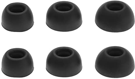 EMSea 6 Pairs Silicone Earbuds Tips Compatible with Anker Soundcore Life P2 Earphones Soft Eartips Earpads Ear Cap Ear Plug L/M/S 2 Pairs Each Size Black