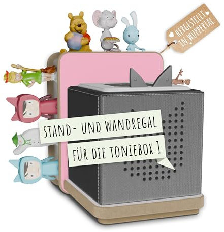 Holzura Tonie Regal für die Toniebox Ladestation und Toniefiguren, Halterung zur Tonie Aufbewahrung
