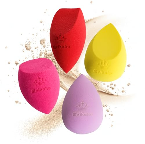 Beauty Blender Make up Schwamm, real techniques schwamm, Trocken/Nass Dual-Use, Umweltfreundlich, Ideal für Anfänger und Profis, 4 Samtweicher Traum-Schwämme set