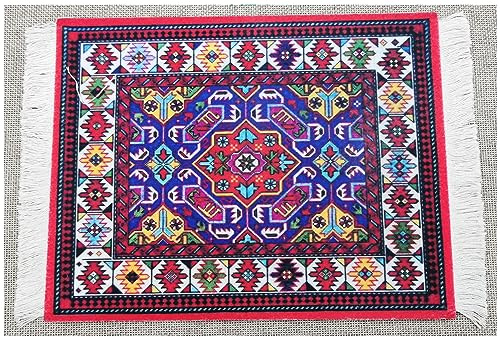 Egurs A24 Rug Mouse Mat Rug Mouse Pad Oriental Persian Mini Carpet Mouse Mat with Tassel Small Mousepad Oriental Carpet Computer Mouse Mat Funny Office Accessories for Table Decoration