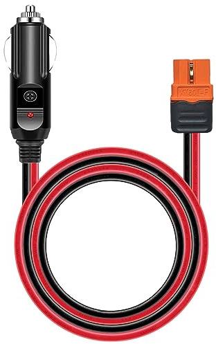 ZkeeShop Zigarettenanzünder auf XT60i Solar kabel,XT60i-F Verlängerungskabel 14AWG Kfz-Ladegerät 12V Kabel Adapter Netzteil Kompatibel für Ecoflow Tragbare Powerstation (1.5M)