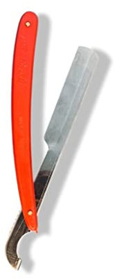 Herrenrasierer Barber, für eine präzise und glatte Rasur, Ali Biyikli Rasiermesser Ustura, Berber, türkisches Traditionsmesser, Rasierer - Friseurbedarf, incl. 10 Doppelklingen (Rot)