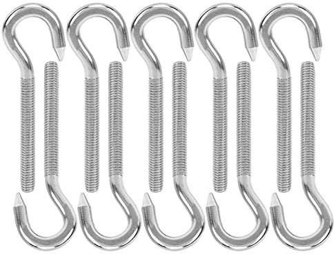 Syrisora Schraubösenhaken, Schraubhaken aus Edelstahl, 10 Stück Schraubhaken aus Edelstahl mit Hoher Härte für Mechanische Geräte in der Chemischen Industrie (M6)