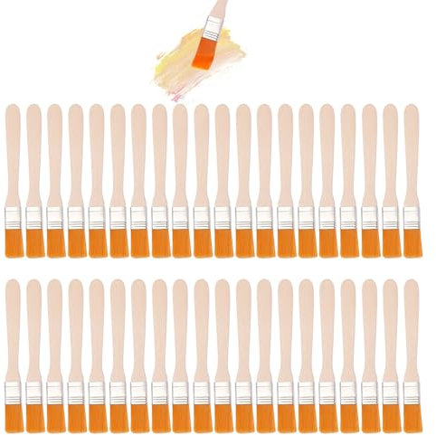 KRYMSON 40 pinceles pequeños multifuncionales, pinceles de cerdas, pincel de pintor, pincel para polvo, pincel de color, adecuado para pintar y limpiar (amarillo)