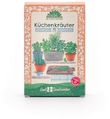 Fröset för köksörter med 10 frösäkra ekologiska sorter | Högkvalitativa örtfrön i ekologisk kvalitet | färska örter för sallader, såser etc. | Present till hobbykockar till födelsedag, som souvenir