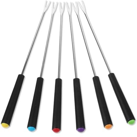 Giantree Lot de 6 fourchettes à fondue, en acier inoxydable, 23 cm, avec poignée résistante à la chaleur, pour rôtir, viande, chocolat, desserts, fromage, guimauves
