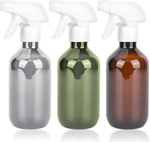 MJFENDAI 3-pack 300 ml sprutflaska, tomma sprayflaskor, återanvändbara plastsprayflaskor för rengöring, trädgårdsskötsel, växter, hårvårdsprodukter