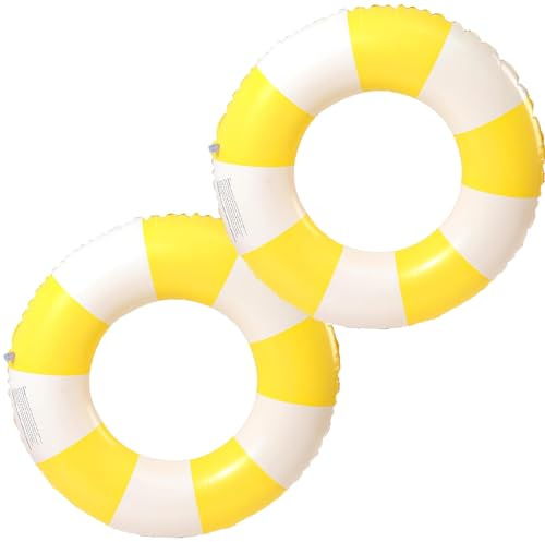 Anello di Nuoto Gonfiabile Salvagente Adulto, Strisce retro PVC gonfiabile Anello da Nuoto, piscina gonfiabile per feste estive in spiaggia e in piscina