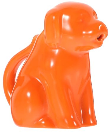 Veemoon Ceramic Creamer Pitcher with Handle, Orange Dog Design Milk Jug, Small Cartoon Animal Milk Cup for Coffee and Sauce Serving in Kitchen and Restaurant