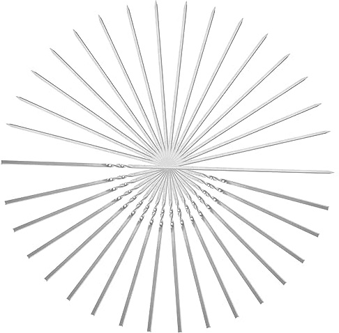 ZUNOXAZ 50 pièces Brochettes à Barbecue Acier Inoxydable Skewers Multiples pour Viande Légumes et Apéritifs Outils de Grillade Réutilisables