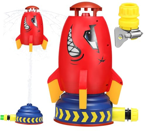 Supvox Junge Mädchen Wasserspielzeug Raketenwerfer Rasensprenger für Garten Outdoor-wasserspielzeug mit Drehfunktion Wasserbetriebenes Spielzeug für Sommerspaß