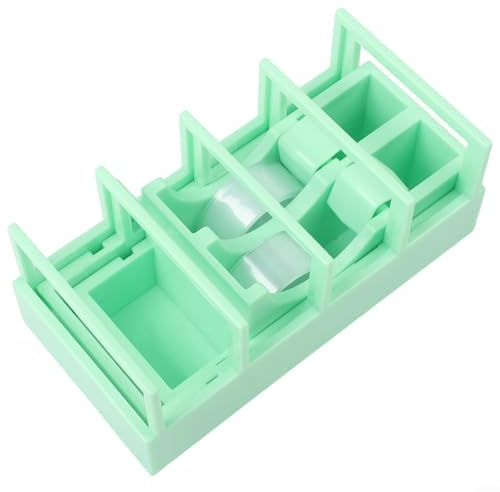 Honseadek Dispensador de cinta compacto con 18 longitudes de cinta para envolver regalos, etiquetado y manualidades, doble rollo compatible con textura ABS en color verde