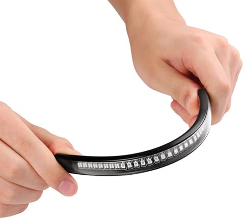 ELAYARD 2 Pezzi Luci Moto LED Fanalini Posteriori 48 Smd Striscia Frecce Stop Segnale Indicatore Nero Plastico Facile da Montare per Moto Fuoristrada in Giornata di Pioggia