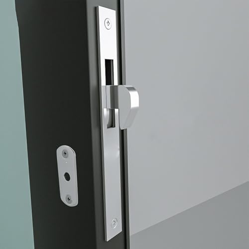 Gettimore Serratura antifurto per porta scorrevole con chiavi incrociate per finestra e ferramenta per mobili, colore nero