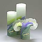 Candela Lotus vela verde Morado 18 cm