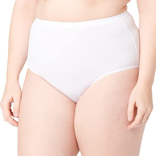 Nur Die Maxi Soft Slip aus Baumwolle & weicher Modal-Faser Maxislip Taillenslip Highwaist Unterwäsche Unterhosen Basic Stetch Damen, weiß, 44/46