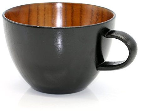 Oyl Jujube Bois Big Tasses à café, japonais en bois naturel bols à soupe, chopes à bière fabriqués avec poignée, Scald-proof, Sain et respectueux de l'environnement, 400 ml