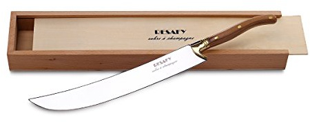 Resafy Champagne Saber With Wooden Box Sparkling Wine Opener Champagne Knife Sword Opener（Brown wood）