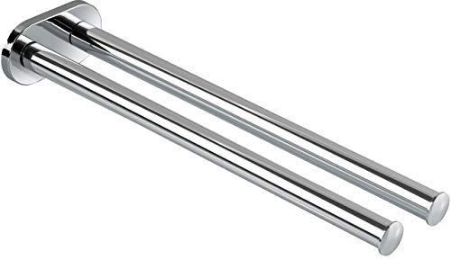 Gedotec Handtuchhalter ausziehbar | Towel | Handtuch-Reling 2-armig verchromt poliert | Geschirrtuchhalter Länge: 325-565 mm | Badetuchhalter Metall für die Wand-Montage Bad Handtuchstange