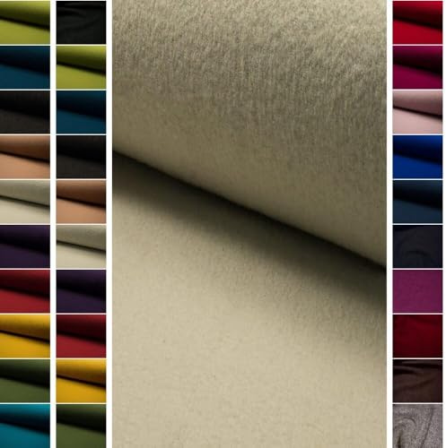 StoffBook Ecru Walklodenstoff Walkloden Wollwalk für Bekleidung und Mäntel | Franst nicht aus und hochwertig, Stoff für Bekleidung, Mäntel und Näharbeiten, Kochwolle und Wollfilz
