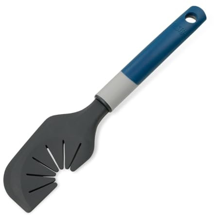 Tasty Silikondegskrapa med visprengörare, 25 x 6 cm – multifunktionellt köksverktyg, diskmaskinssäker, grå/blå