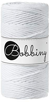 Bobbiny Makramee Kordel 3mm - 100m Wahl (Weiß)