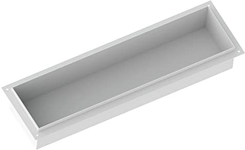 BERNSTEIN Befliesbare Wandnische aus Edelstahl BS156010 randlos - 15 x 60 x 10 cm - Duschablage für Badutensilien - Flexibler Einbau - in den Farben Schwarz, Weiß und Edelstahl erhältlich, Farbe: Weiß
