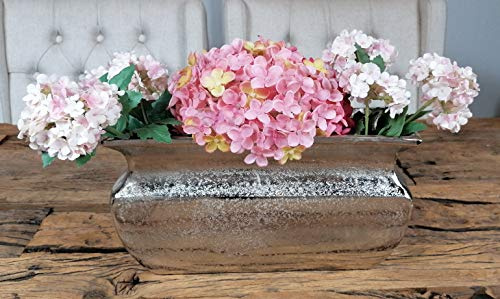 MichaelNoll Vase Blumenvase Gefäß Pokalvase Dekovase Aluminium Silber, Deko Modern aus Metall, Wohnzimmer und Küche 30 cm