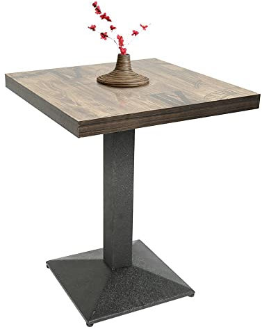 TureFans Quadratischen Tisch, Stehtisch, Bistrotisch, 60 * 60 * 75 cm, Industriestil, Holzbrett + Eisenfüße, maximale Belastung 120 kg