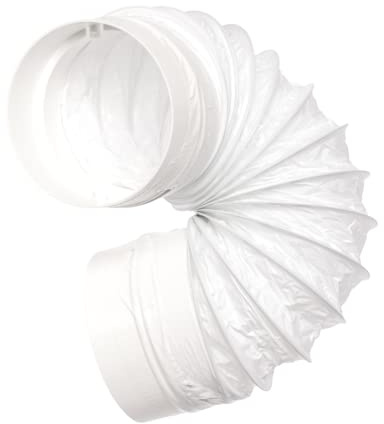 Europlast Ø 100mm Tuyau de Évacuation Flexible pour Climatisation, Sèche-linge, Hotte - Avec Connecteur - Plastique PVC