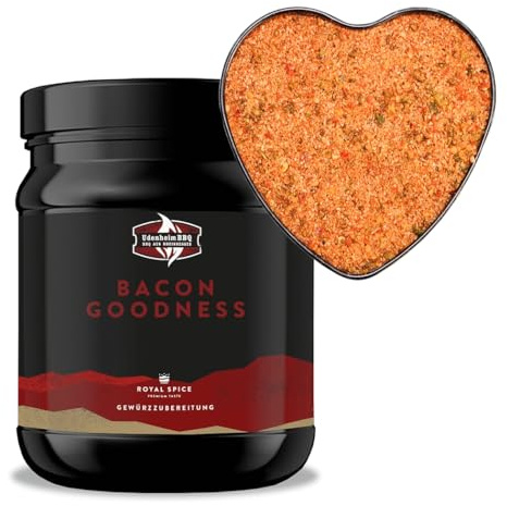 Royal Spice Udenheim BBQ Bacon Goodness Rub 750g – Allround BBQ Einzigartigem Geschmackserlebnis - Aroma, Süße & milder Schärfe – Vegan - für Fleisch, Fisch, Gemüse