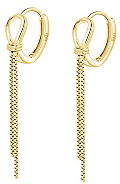 SLUYNZ 925 Sterling Silber Creolen Ohrringe Kette für Frauen Damen - Baumeln Ohrhänger