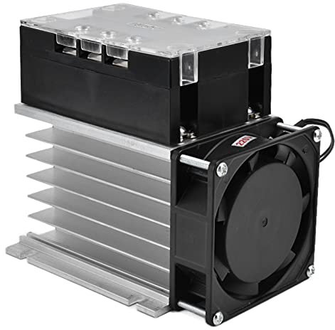 Halbleiterregler, 3-Phasen-Solid-State-Regler Thyristor-Temperatur-Spannungs-Dimm-Steuergeräte für industrielle Steuerung AC380V(TSR-80WA-H With radiator)