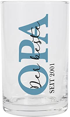 Herz & Heim® Schnapsglas, 100 ml, mit verschiedenen Motiven, personalisiert Opa seit