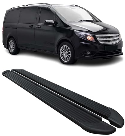 OMAC Trittbretter für Mercedes Vito W447 2014-2026 L1 L2 Aluminium Schwarz