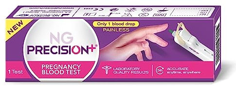 NG PRECISION+ Pregnancy Blood Test | All-in-One Blood Test to Use at Home | You Can Test at Any Time & Anywhere | Accurate Lab-Quality Results | Early Pregnancy Detection