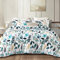 Whale Flotilla Edredón de 220 x 230 cm, Transpirable y Supersuave, edredón para Las 4 Estaciones con 2 Fundas de Almohada, diseño de Hojas Azules