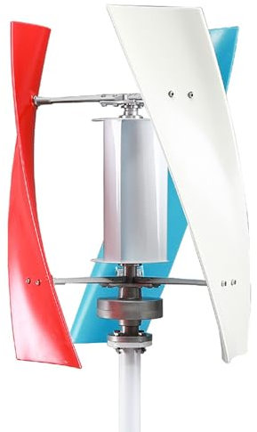 ERICAT Vertical Axis Wind Turbine Generator, 2000W No Noise Low Speed Wind Power Generator Suit, Windmill Generator Kit, with Controller+anemometer for Home/RV/Marine (Color : Red12v)