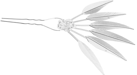 Angoily Ethnische Vintage Haarnadel aus Metall Blattform Silber Haarschmuck für Damen Mädchen Hochzeit Alltag