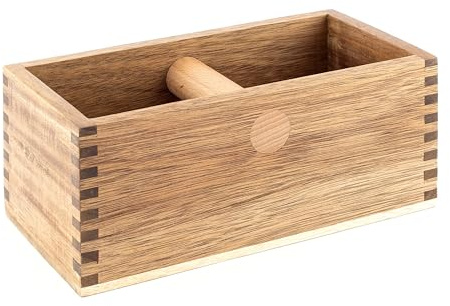 Hanseküche Abklopfbehälter Holz - Nachhaltiger Abschlagbehälter für Siebträger und Kaffeesatz, perfektes Barista Kaffee Zubehör, Knock Box für einfaches Ausklopfen, reinigungsfreundlich, Kaffeesatz