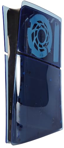 Szaerfa Consola de Placas de Cubierta para PS5 Slim, Anti-Scratch Consola de reemplazo Lateral de la Placa Frontal para Sony PlayStation 5 Slim (Digital Edition-Azul Transparente)