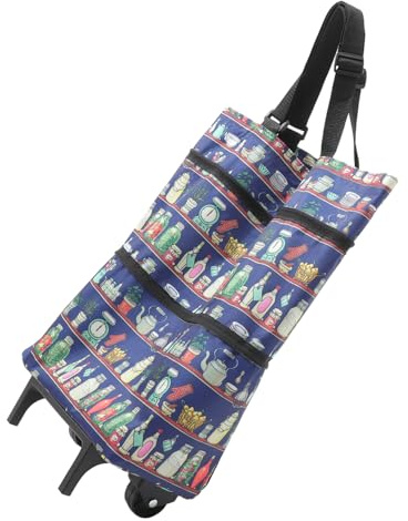 Gatuida Carrito de Compra en Lona y Abs Plegable con Ruedas y Bolsa de Mano Diseño Espacioso y Plegable para Supermercado y Viajes Cómodos
