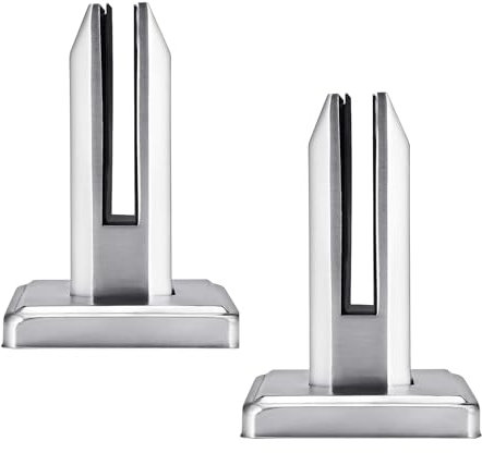 2 Pezzi Morsetto per Vetro in Acciaio Inox, Ringhiera per Piscina Vetro, per Vetro da 8-12 mm/0,3-0,5 di Spessore, Recinzioni in Vetro da Parete per Casa Scale Piscina Balaustra Balcone Giardino