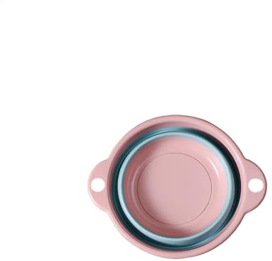 Portable Collapsible Washing Up Bowl, Foldable Plastic Basin, Multipurpose Outdoor Washtub, Travel Folding Basin for Camping, Laundry and Household Use (Small P1nk)