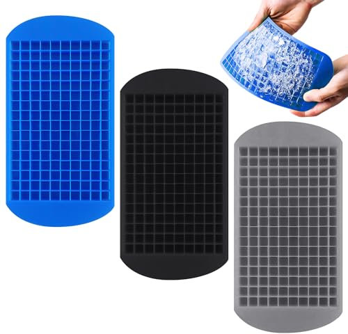 3 bandejas pequeñas para cubitos de hielo, mini bandeja de silicona para cubitos de hielo, molde para cubitos de hielo pequeños