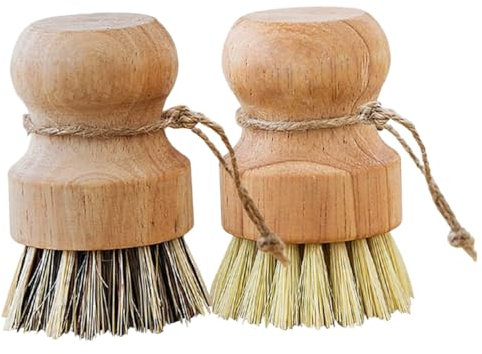 PRETYZOOM Garden Brush Pan Set Dishwashing Brush Wooden Handle Vegetable Scrubber
