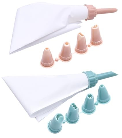 Amosfun 2sets Flexible Icing Piping Bags Reusable Pastry Bag Smooth Interior for Easy Squeezing Random Color