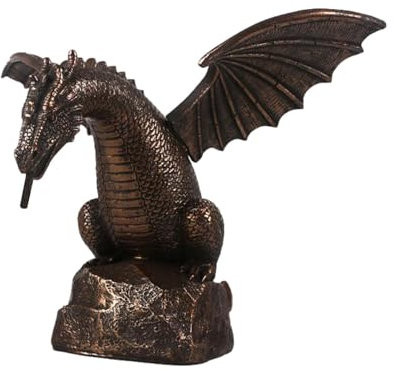 Fontaine à eau dragon - Jeu d'eau sur le thème fantastique - Fontaine de dragon pour l'intérieur et l'extérieur - Sculpture créative en fonte de précision d'un dragon respirant d'eau - Statue de